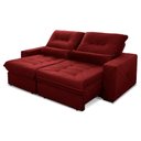 Ver imagem 5 de Sofá Retrátil Reclinável Sevilha 3,00m Suede Velut Vermelho Molas Ensacadas - King House