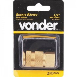Engate rápido fêmea para ar comprimido rosca 1/4" x 1/4" com esfera Vonder - 2