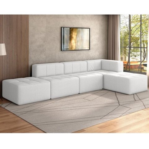 Sofá Modulado 5 Lugares 308cm Espuma D33 Multimóveis Cr45358 Branco