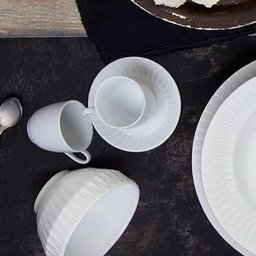 Jogo 6 Xícaras de Café em Porcelana com Pires Germer Branca 75ml Cafezinho - 3