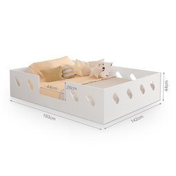 Cama Casal Montessoriana Infantil Helena Branca Acompanha Luminária Nuvem - 3