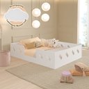 Ver imagem 1 de Cama Casal Montessoriana Infantil Helena Branca Acompanha Luminária Nuvem