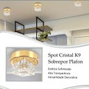 Ver imagem 2 de 5 Plafon Spot Cristal Sobrepor Dourado Polido Banheiro Bet44