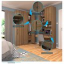 Ver imagem 5 de Quarto Home Office com Guarda Roupas e Bancada de Estudos Paris Luciane Móveis