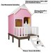 Casinha de Brinquedo Alta Rosa com Cercado e Telhado Branco - Criança Feliz - 3