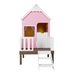 Casinha de Brinquedo Alta Rosa com Cercado e Telhado Branco - Criança Feliz - 6