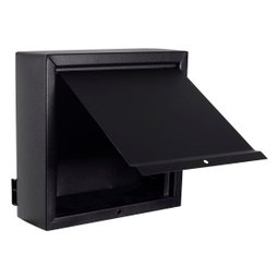 Caixa de Correio Grade Vertical Preto Fosco Tarja Inox Top Moderna - 3