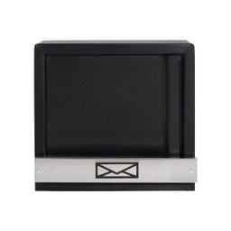 Caixa de Correio Grade Vertical Preto Fosco Tarja Inox Top Moderna - 1