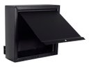 Ver imagem 3 de Caixa de Correio Grade Vertical Preto Fosco Tarja Inox Top Moderna