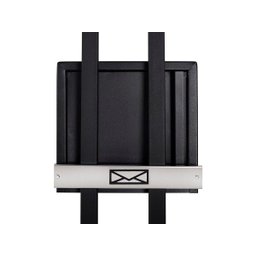Caixa de Correio Grade Vertical Preto Fosco Tarja Inox Top Moderna - 5