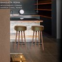 Ver imagem 2 de Banqueta Alta Berlim Pés Palito Estofada Kit 2 Peças Camel Egmobile Roma