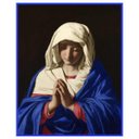 Ver imagem 1 de Quadro Virgem Maria de Sassoferrato 40x50cm Moldura Tecido Canvas