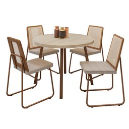 Conjunto Sala de Jantar 4 Cadeiras Varese Carraro - 2