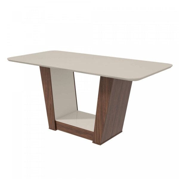 Mesa de Jantar Tampo de Vidro 90x170cm Apogeu Plus Móveis Lopas