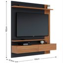 Ver imagem 5 de Painel Home Suspenso para TV 65 Pol. 150cm Buriti C05 Noce Milano/Preto Fosco - Mpozenato