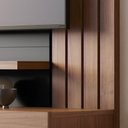 Ver imagem 4 de Painel Home Suspenso para TV 65 Pol. 150cm Buriti C05 Noce Milano/Preto Fosco - Mpozenato