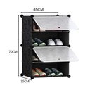 Ver imagem 6 de Armário Organizador Modulado 4 Portas Dobráveis 4 Prateleiras Plástico Preto Kangur