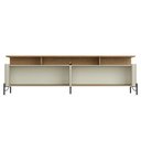 Ver imagem 4 de Rack para Tv 220cm com Porta Sextavada Pés em Metal 100% Mdf Cor:louro e Luna com Preto