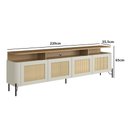 Ver imagem 3 de Rack para Tv 220cm com Porta Sextavada Pés em Metal 100% Mdf Cor:louro e Luna com Preto