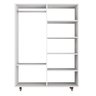 Closet Modular Branco com Rodízios, Repartições Inteligentes e Cabideiro Integrado - 3
