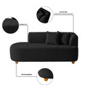 Ver imagem 4 de Sofá Orgânico Curvo Feijão Confortável Sala Estúdio Noma Bouclê Preto Montanari'S Decor