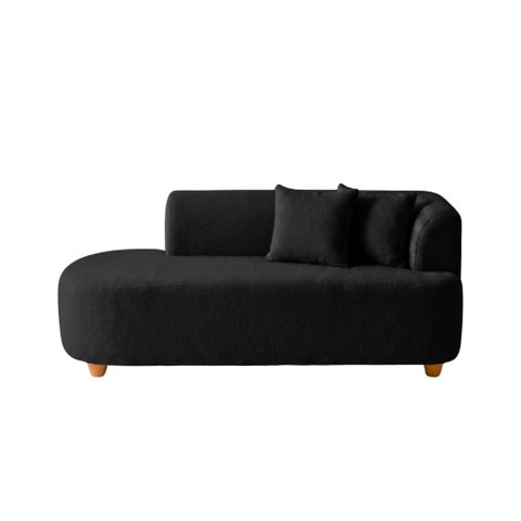 Sofá Orgânico Curvo Feijão Confortável Sala Estúdio Noma Bouclê Preto Montanari'S Decor