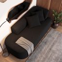 Ver mais imagens de Sofá Orgânico Curvo Feijão Confortável Sala Estúdio Noma Bouclê Preto Montanari'S Decor