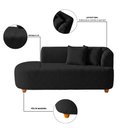 Ver imagem 3 de Sofá Orgânico Curvo Feijão Confortável Sala Estúdio Noma Bouclê Preto Montanari'S Decor