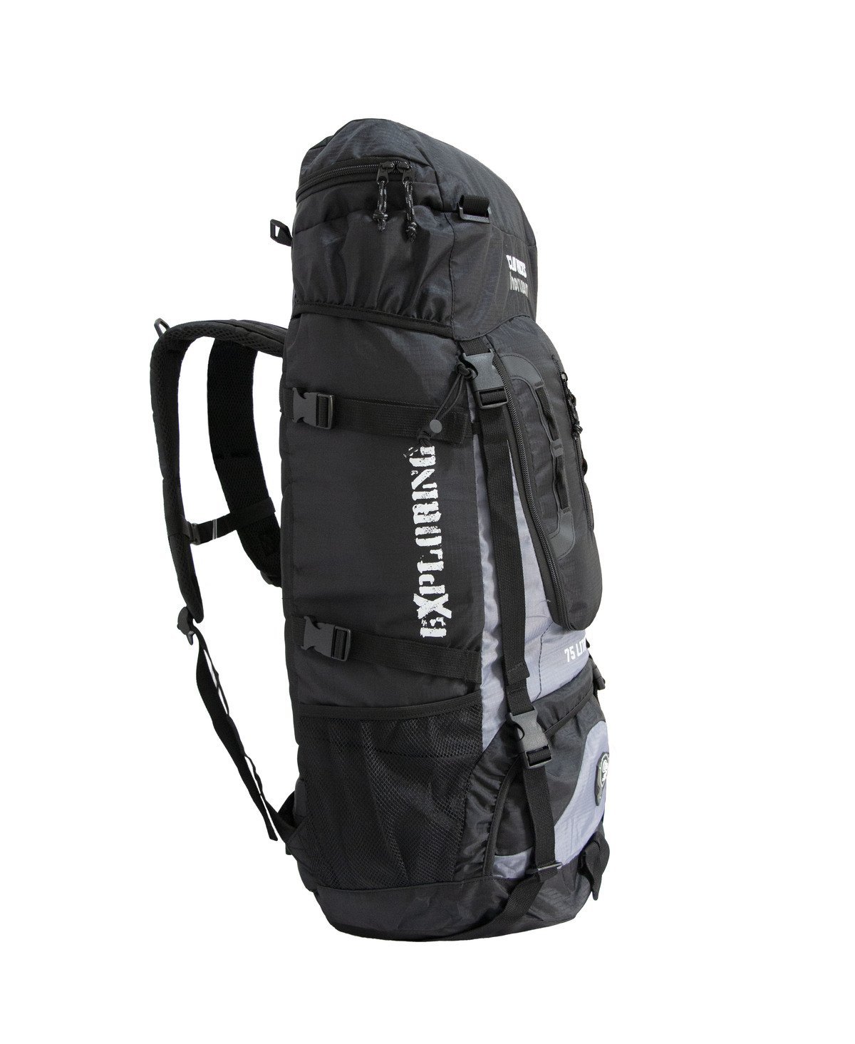 MOCHILA 75L CAMPING ESPORTE ESCOTEIROS ACAMPAMENTO REFORÇADA:Preto - 3