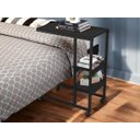 Ver imagem 1 de Mesa Auxiliar Fit Preta Para Sofá  Com Rodinhas Notebook