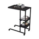 Ver imagem 2 de Mesa Auxiliar Fit Preta Para Sofá  Com Rodinhas Notebook