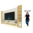 Ver imagem 5 de Estante Home para TV até 85 Polegadas com LED e Vidro Reflecta 100% MDF 217,6CMX293,4cm Luminare Native Off White