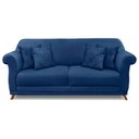 Ver imagem 3 de Sofá Living 2 Lugares 1,60m Vênus Suede Azul Marinho Pés Castanho - Pallazio