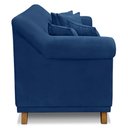 Ver imagem 4 de Sofá Living 2 Lugares 1,60m Vênus Suede Azul Marinho Pés Castanho - Pallazio