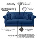 Ver imagem 7 de Sofá Living 2 Lugares 1,60m Vênus Suede Azul Marinho Pés Castanho - Pallazio