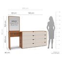 Ver imagem 3 de Cômoda Penteadeira 8 Gavetas com Espelho Porto