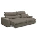 Ver imagem 5 de Sofá Retrátil Reclinável para Sala 4 Lugares 280cm Senzi F04 Veludo Marrom Claro - Lyam Decor