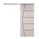 Ver imagem 3 de Porta de Correr Branco Prime Frisada Kit Alumínio F04 - 210x100