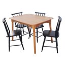 Ver imagem 1 de Jogo de Jantar Colonial Brisa Mesa 110x80 Cm Mel + 04 Cadeiras Preta Rustico