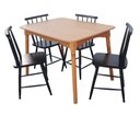 Ver imagem 1 de Jogo de Jantar Colonial Brisa Mesa 110x80 Cm Mel + 04 Cadeiras Preta Rustico