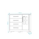 Ver imagem 3 de Cômoda Infantil Charlô 1 Porta 4 Gavetas - Móveis Peroba Amendoa/branco