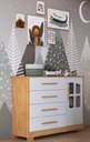 Ver imagem 4 de Cômoda Infantil Charlô 1 Porta 4 Gavetas - Móveis Peroba Amendoa/branco