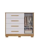 Ver imagem 2 de Cômoda Infantil Charlô 1 Porta 4 Gavetas - Móveis Peroba Amendoa/branco