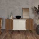 Ver imagem 1 de Buffet Aparador com 4 Portas 2 Prateleiras Elegance Cedro/off White - Artely