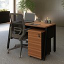 Ver imagem 7 de Mesa Escrivaninha 120cm x 60cm Tampo Chanfrado e Gaveteiro Móvel com 4 Gavetas F5 Office Cor:Nogal