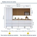 Ver imagem 3 de Cozinha Completa Modulada 8 Peças 11 Portas 10 Gavetas Norten Branco/Nature