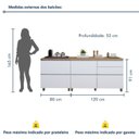 Ver imagem 5 de Cozinha Completa Modulada 8 Peças 11 Portas 10 Gavetas Norten Branco/Nature