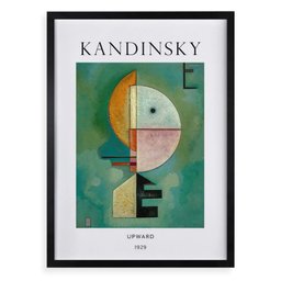 Quadro Decorativo Kandinsky - Upward 45x34cm - com Vidro:moldura Branca - 1