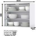 Ver imagem 5 de Armário de Cozinha 80cm Vidro 2 Portas Nova York Henn Branco