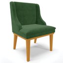 Ver mais imagens de Kit 3 Cadeiras Decorativas Sala de Jantar Base Fixa de Madeira Firenze Suede Verde/Castanho G19 - Gr